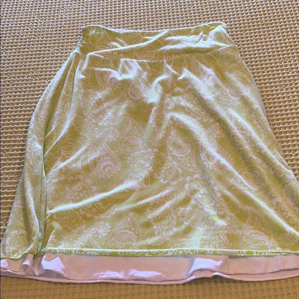 Paisley Lime A-Line Skirt